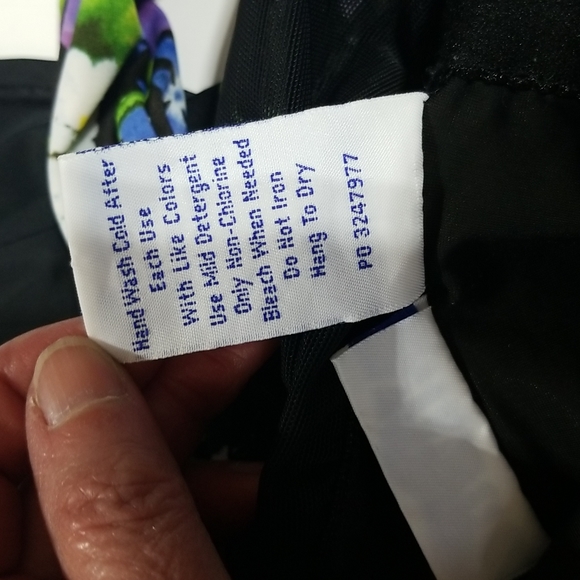 BLAIR Black Blue & Purple Pansie One Piece Dress Swimsuit - Picture 12 of 15